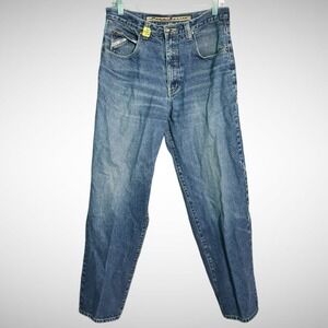 Paco Jeans Mens 33 X 32 Y2K Solid Blue Denim Pants Pre Owned Vintage